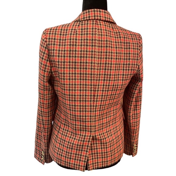 J. Crew Blazer Regent Plaid Houndstooth Schoolboy Women’s size 6 Wool Blend - Picture 2 of 6